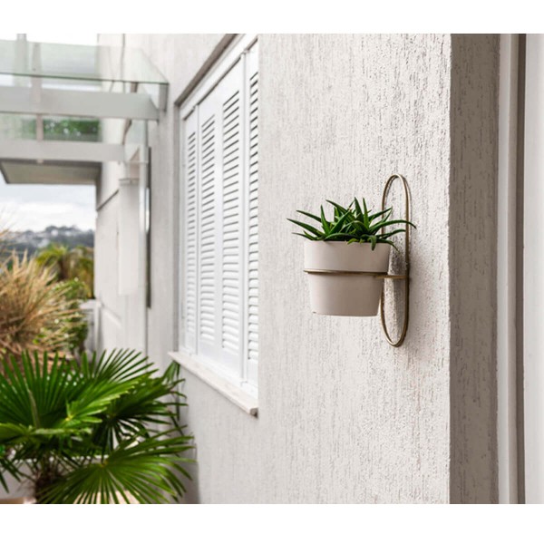 Encontraproduto.com.br - Floreira Vertical de Parede com Vaso de Flor Suspenso Dourado