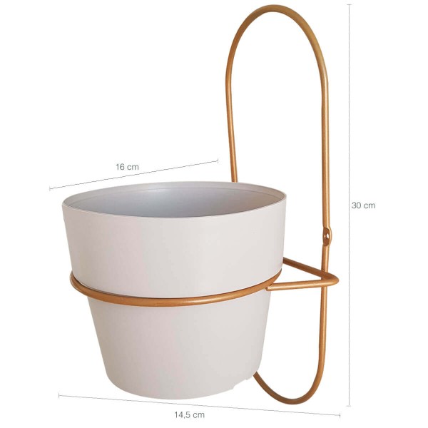 Encontraproduto.com.br - Floreira Vertical de Parede com Vaso de Flor Suspenso Dourado