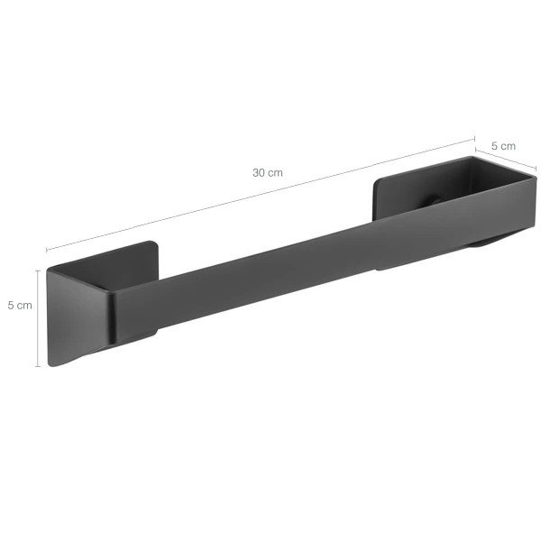 Encontraproduto.com.br - Suporte Para Toalha de Rosto Toalheiro Porta Toalha Grafite 30cm