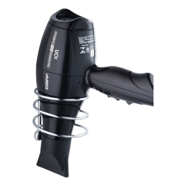 Encontraproduto.com.br - Porta Secador De Cabelo Em Espiral Suporte Para Secador De Cabelo De Parede Cromado