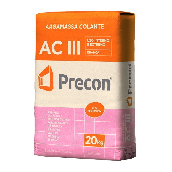 Encontraproduto.com.br - Argamassa ACIII Precomassa Interno e Externo Branca 20Kg - PRECON