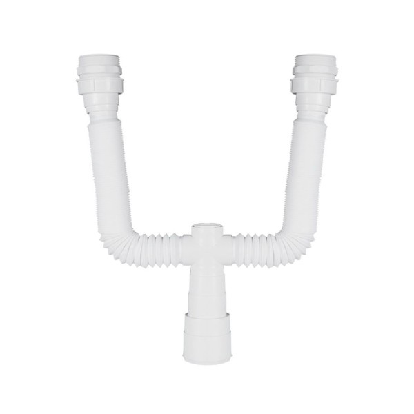 Encontraproduto.com.br - Sifão Sanfonado Cuba Dupla Extensível Plástico Universal Metasul