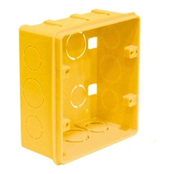 Caixa De Luz Retangular 4x4 Amarela Metasul