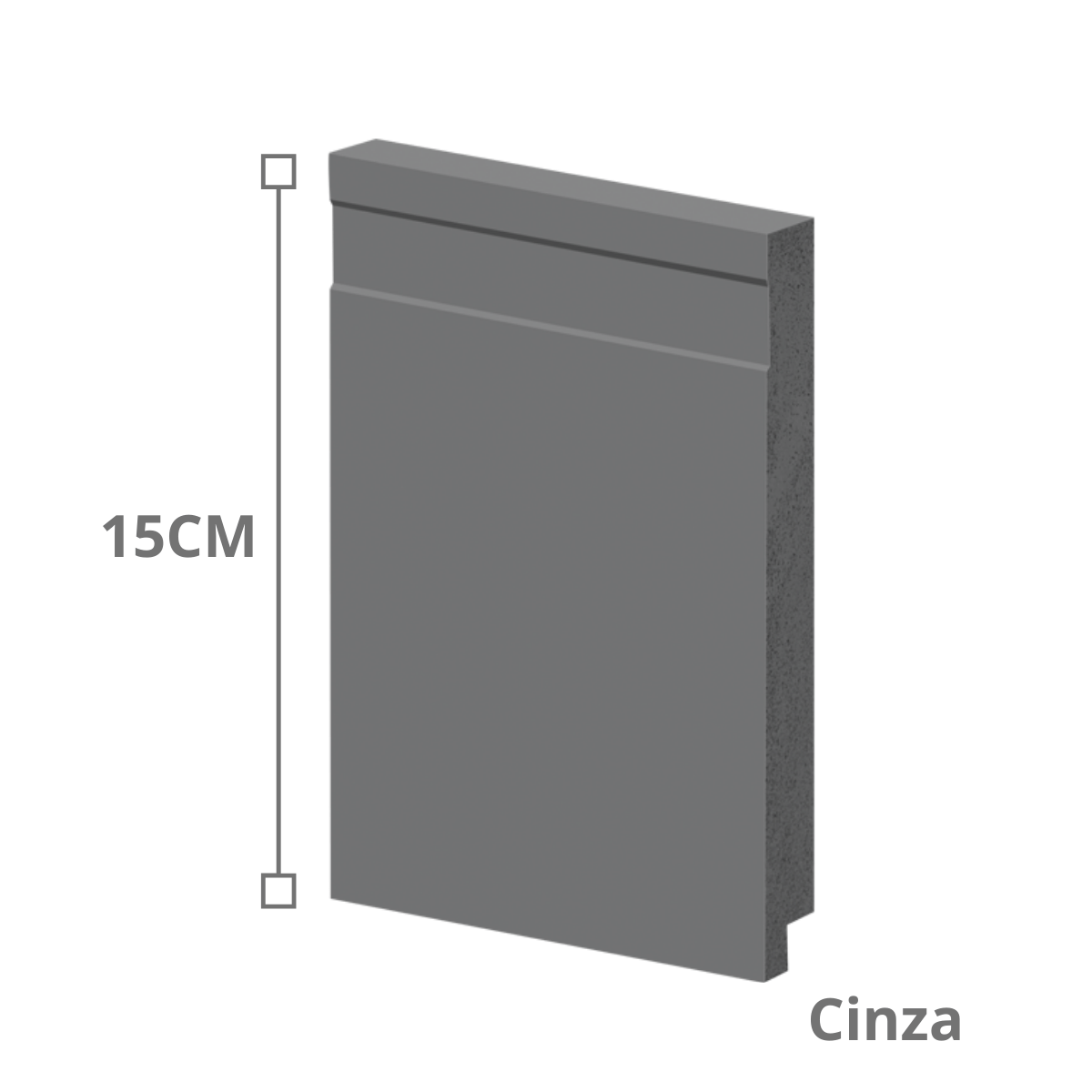 Encontraproduto.com.br - Rodapé Poliestireno 51015 Frisado 15x240cm Cinza Urbano - Arquitech.
