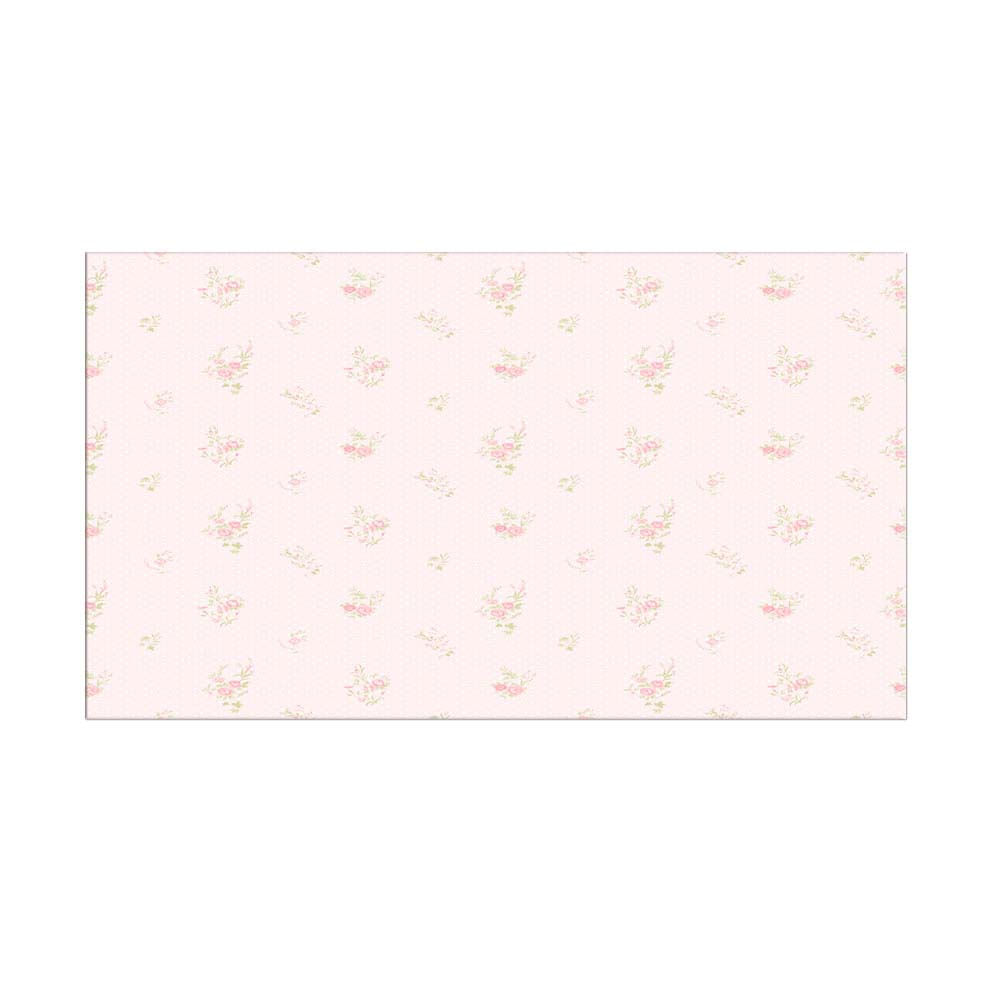 Papel de parede floral rosa com poa 52cm x 10m vinilizado Revex