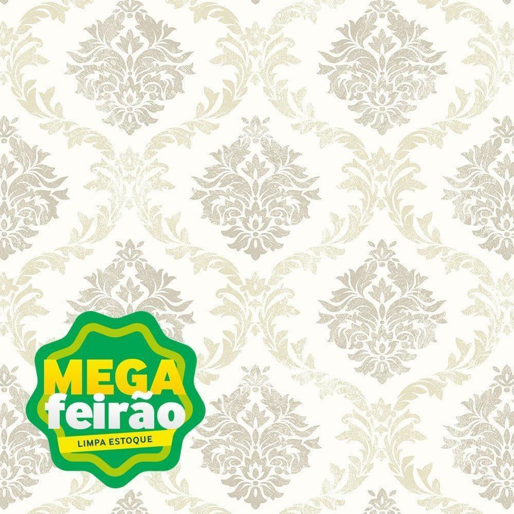 Papel de Parede Bobinex 2402 Arabesco Do Tempo Cinza e Bege