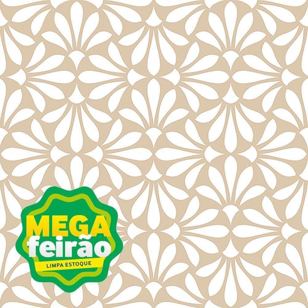 Encontraproduto.com.br - Papel de Parede Bobinex 2920 Relevo Flor Bege e Branco