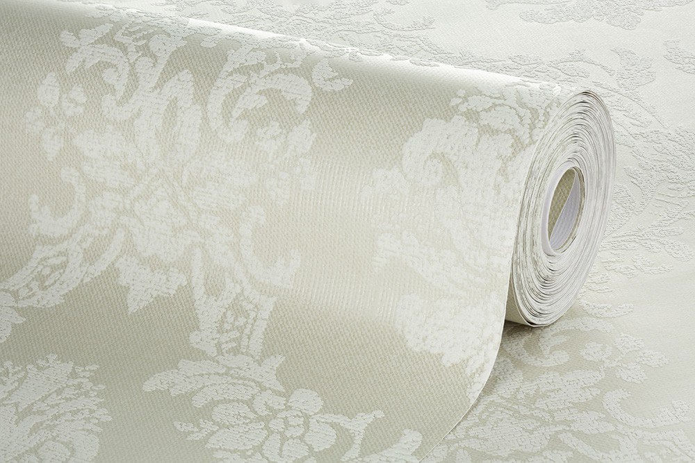 Encontraproduto.com.br - Papel De Parede Bobinex 3503 Arabesco Vazado Com Relevo Bege