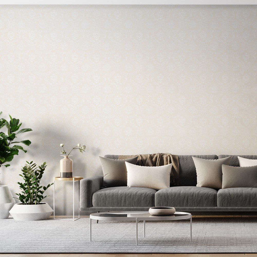 Encontraproduto.com.br - Papel De Parede Bobinex 3503 Arabesco Vazado Com Relevo Bege