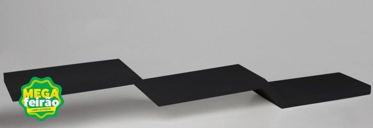 Prateleira Decorativa Podium Muve MDF Preto 120x19cm
