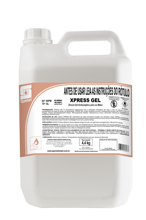 Encontraproduto.com.br - Álcool em Gel Xpress Spartan 5L