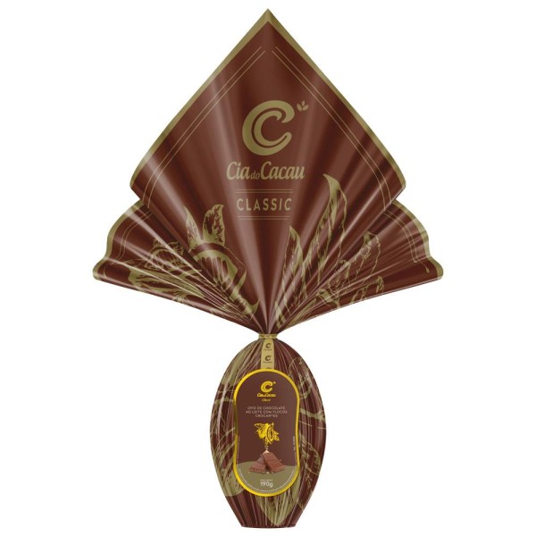 Encontraproduto.com.br - Ovo de Páscoa Classic ao Leite com Flocos 190g Cia do Cacau