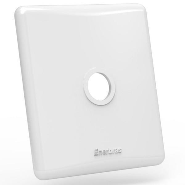 Encontraproduto.com.br - Placa com Furo Enerbras 1/2 para Caixa 3 X 3 Branca