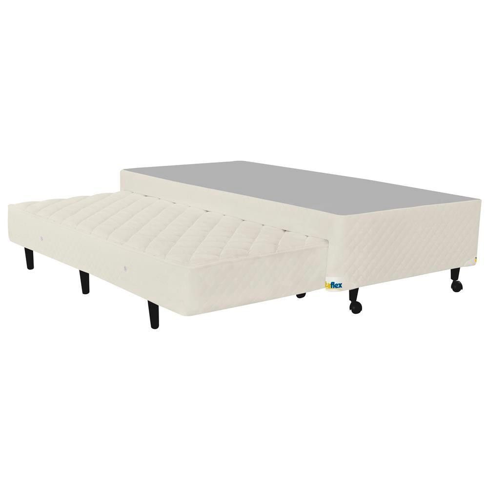 Encontraproduto.com.br - Base Box Para Colchão Solteiro Itaflex Lyon Com Cama Auxiliar 42X88X188 Cm Bege