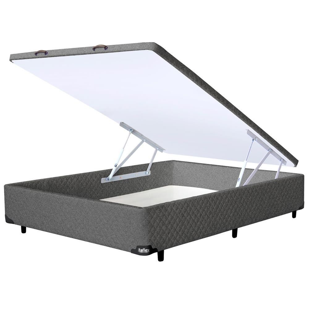 Encontraproduto.com.br - Base Box Para Colchão De Casal Universal Com Baú Itaflex Grafite Chumbo