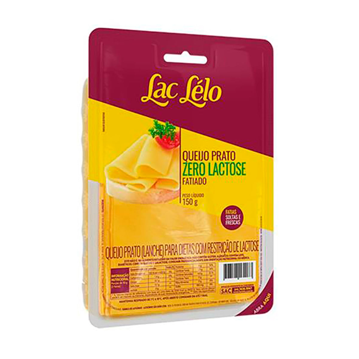 Queijo Mussarela Fatiado Zero Lactose Lac Lélo 150g