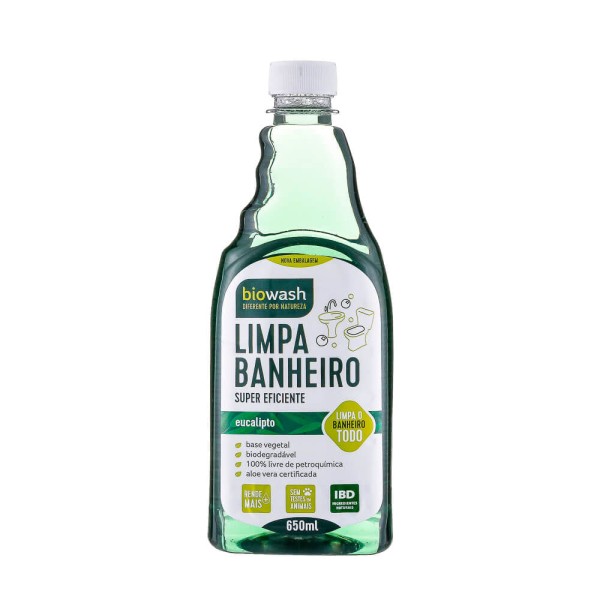 Encontraproduto.com.br - Limpador de Banheiro Refil Biodegradável BioWash Pinho & Eucalipto 650 mL