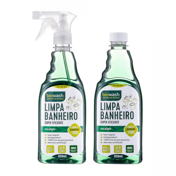 Encontraproduto.com.br - Limpador de Banheiro Refil Biodegradável BioWash Pinho & Eucalipto 650 mL