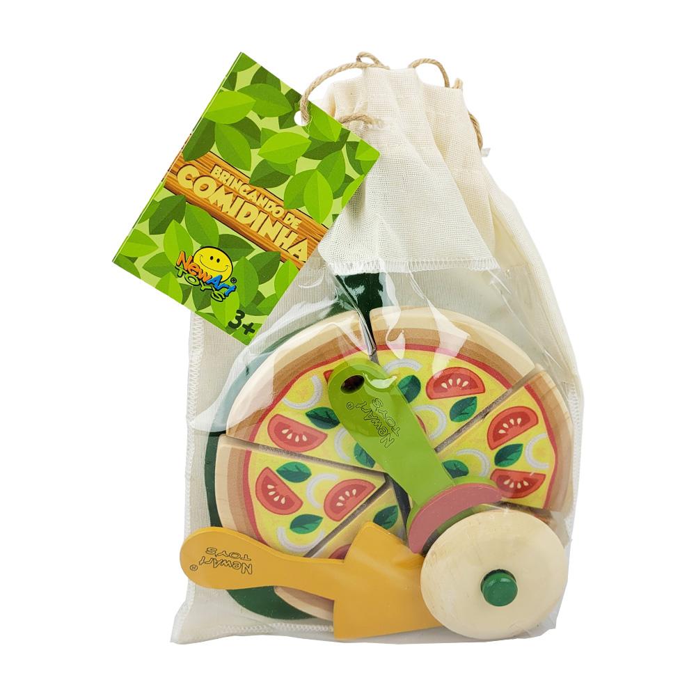 Encontraproduto.com.br - Kit Pizza Brinquedo em Madeira