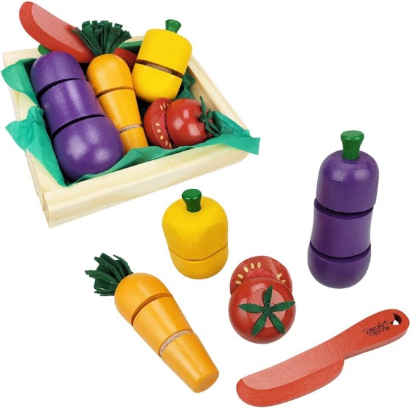 Encontraproduto.com.br - Coleção Comidinha Kit Legumes Com Corte-4 Legumes Faca/Caixa
