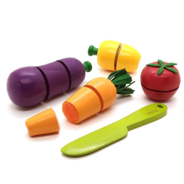 Encontraproduto.com.br - Coleção Comidinha Kit Legumes Com Corte-4 Legumes Faca/Caixa