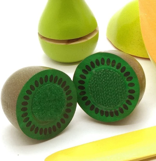 Encontraproduto.com.br - Kit Frutinhas com corte (Mamao, Pera e Kiwi) Faca - NewArt