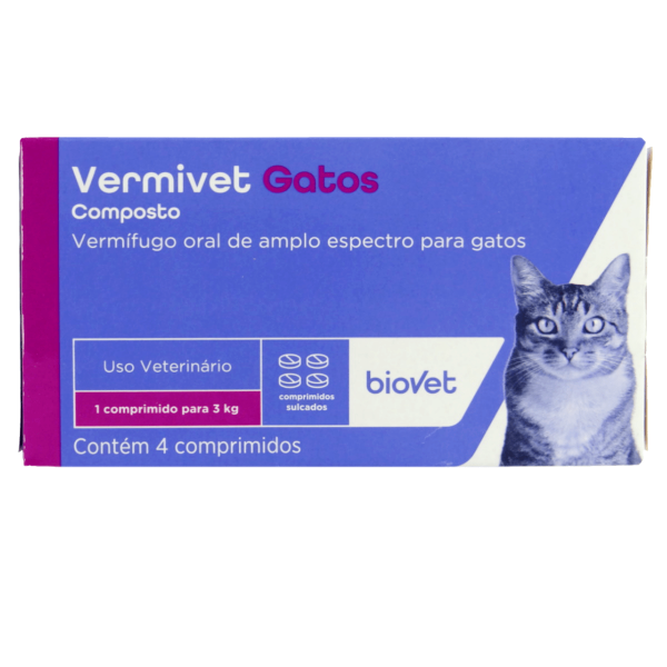 Encontraproduto.com.br - Vermífugo Vermivet para Gatos Composto Biovet