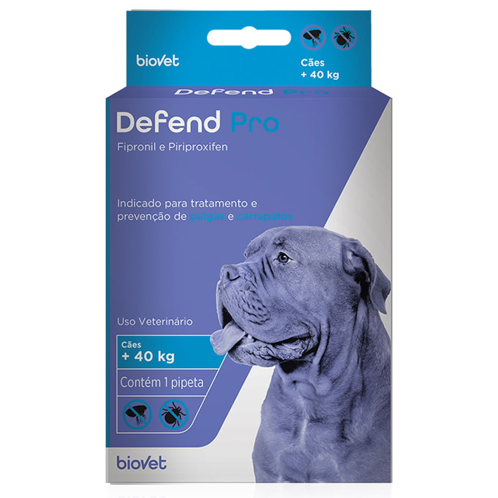 Antipulgas e Carrapatos Defend Pro para Cães acima 40kg Biovet