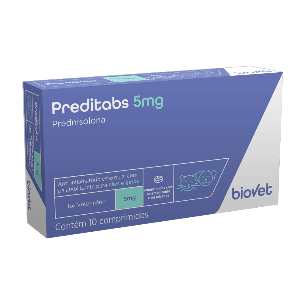 Preditabs 5 mg Anti-inflamatório para Cães e Gatos