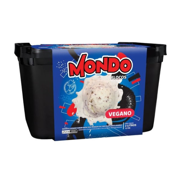 Encontraproduto.com.br - Sorvete Vegano Flocos 2L Mondo