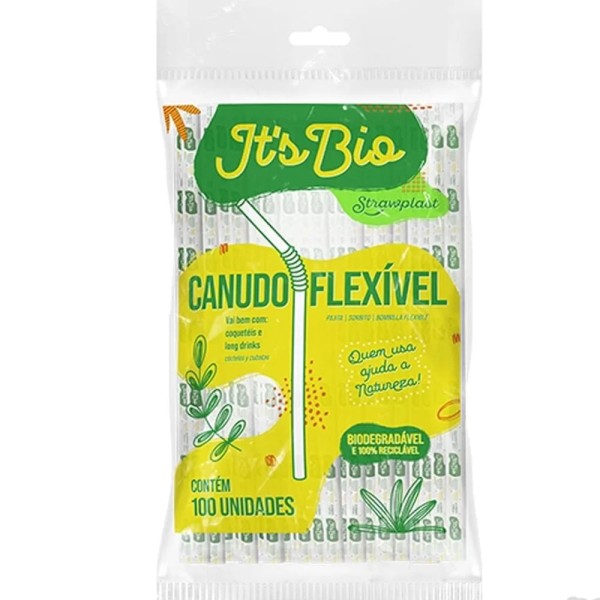 Encontraproduto.com.br - Canudo Strawplast Bio Flexivel pe 100un
