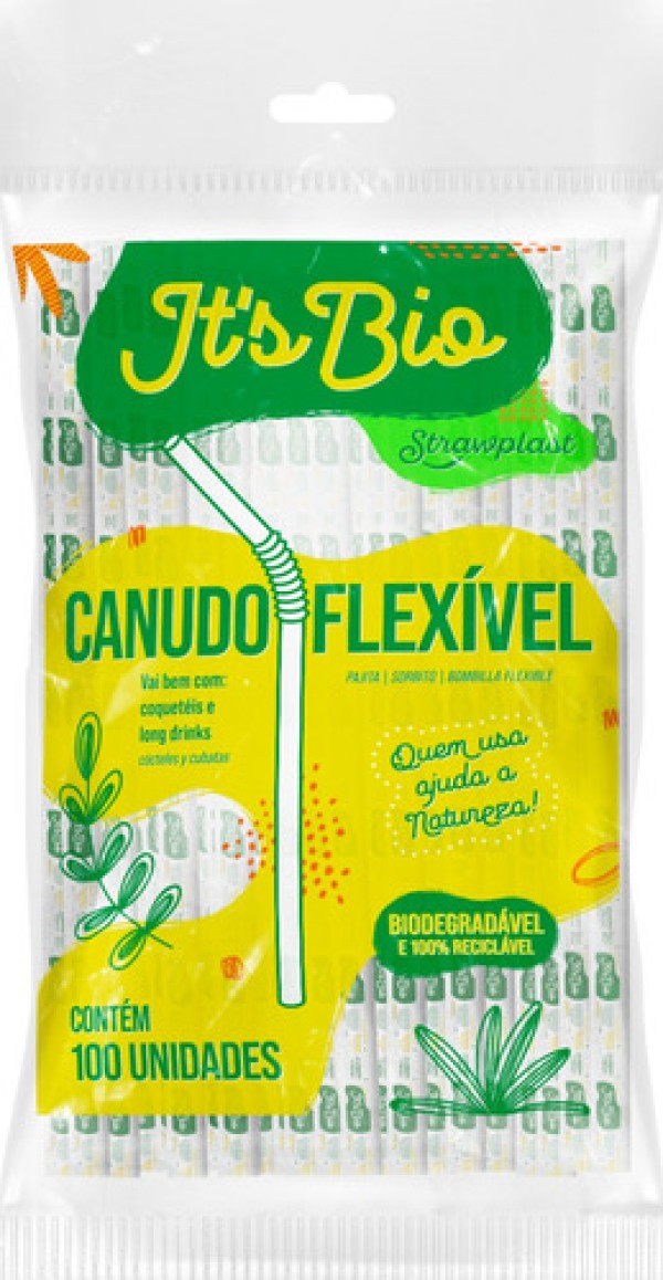 Encontraproduto.com.br - Canudo Strawplast Bio Flexivel pe 100un