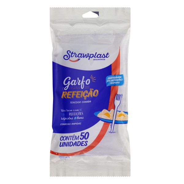 Encontraproduto.com.br - Garfo Strawplast Refeição Pacote com 50 unidades