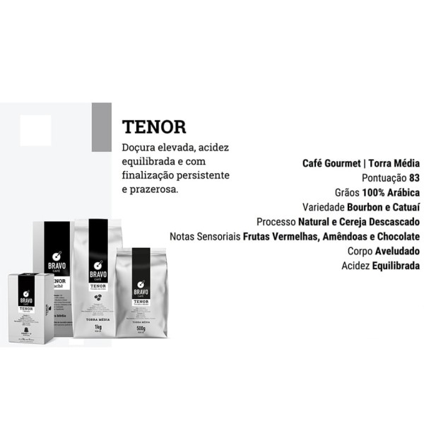 Encontraproduto.com.br - Cápsula de Café BRAVO Barítono contém 10 cápsulas Caixa 50g