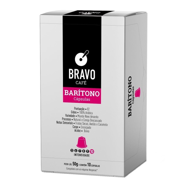 Encontraproduto.com.br - Cápsula de Café BRAVO Barítono contém 10 cápsulas Caixa 50g