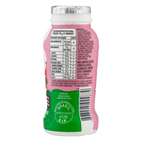 Encontraproduto.com.br - Iogurte Kids Morango  Verde Campo 170G