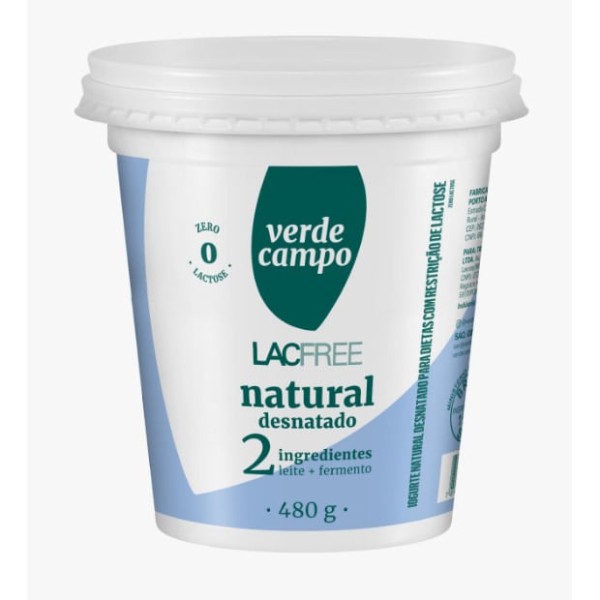 Iogurte VERDE CAMPO Lacfree Natural Desnatado Zero Lactose 480g