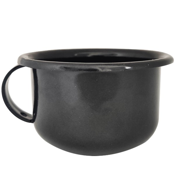 Encontraproduto.com.br - Caneca Esmaltada Com Alça Preta Xícara Em ágata Para Café 200ml Esmaltados Silva