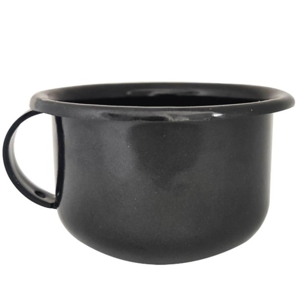 Encontraproduto.com.br - Caneca Esmaltada Com Alça Preta Xícara Em ágata Para Café 200ml Esmaltados Silva