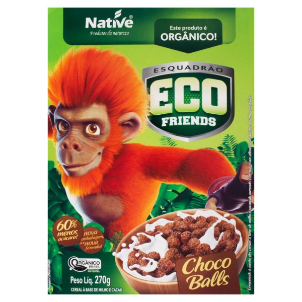 Encontraproduto.com.br - Cereal Matinal Orgânico Native Eco Friends Choco Balls Caixa  270 g