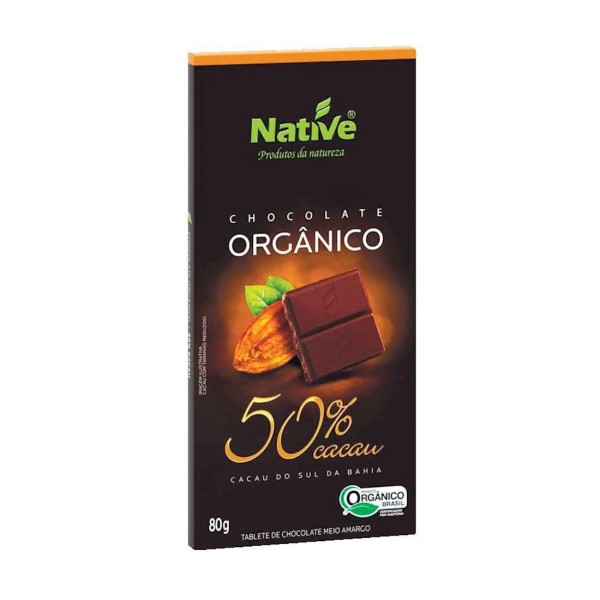 Encontraproduto.com.br - Chocolate Meio Amargo Orgânico 50% Cacau Native 80g