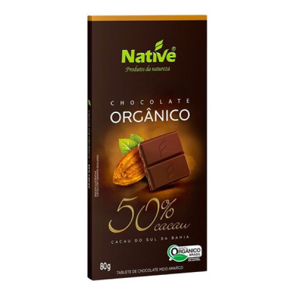 Encontraproduto.com.br - Chocolate Meio Amargo Orgânico 50% Cacau Native 80g