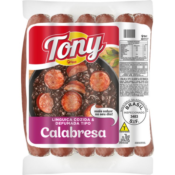 Encontraproduto.com.br - Linguiça Calabresa Tony Pacote com 2kg