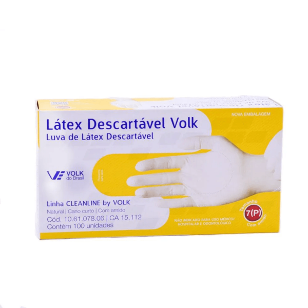Encontraproduto.com.br - Luva Látex Descartável com 100Un Tam P Ca15112 Volk