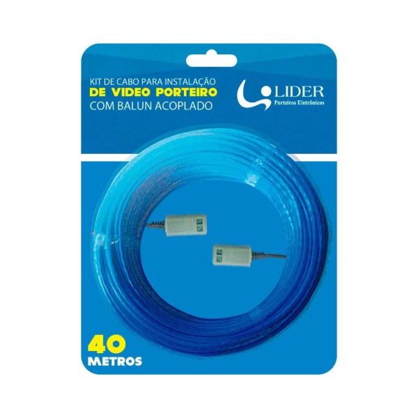 Encontraproduto.com.br - Kit para instalação de vídeo porteiro Cat2 com 40m Líder