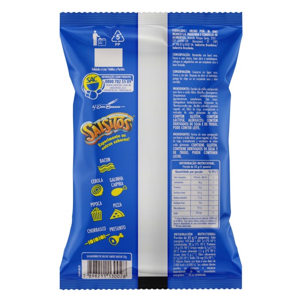 Encontraproduto.com.br - Salgadinho Salsitos Queijo Pacote com 32g