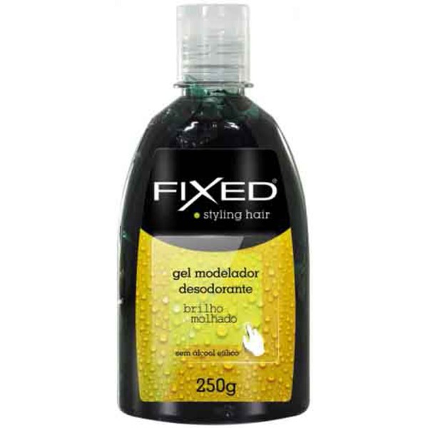 Encontraproduto.com.br - Gel Fixador Fixed Desodorante Brilho Molhado Preto 250g