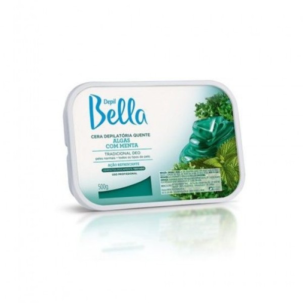 Cera Depilatoria Quente 500g Algas Com Menta - Depil Bella