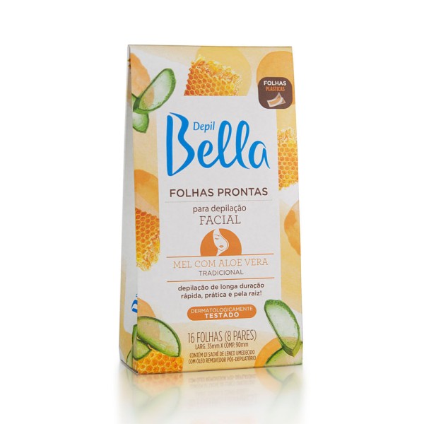 Folhas Prontas Faciais Depil Bella Aloe Vera c/16un
