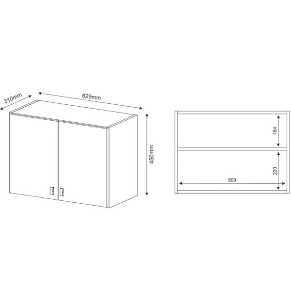 Encontraproduto.com.br - Armário Aéreo Multiuso p/ Área Serviço AM3104 c/ 2 Portas Branco - Tecno Mobili